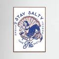 Oak Dark Stay Salty Siren Lounge Pin-Up Mermaid Poster