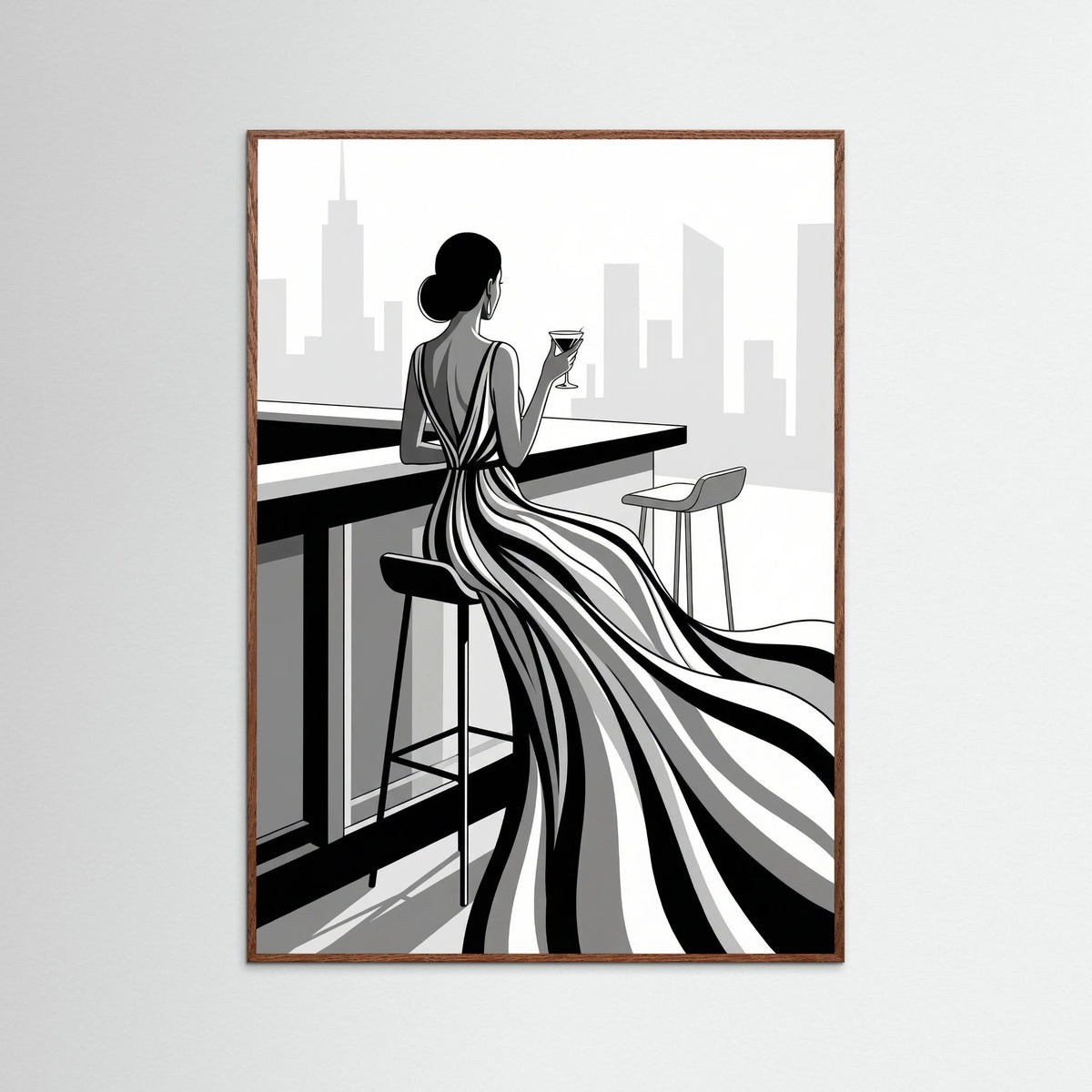 Oak Dark Striped Elegance