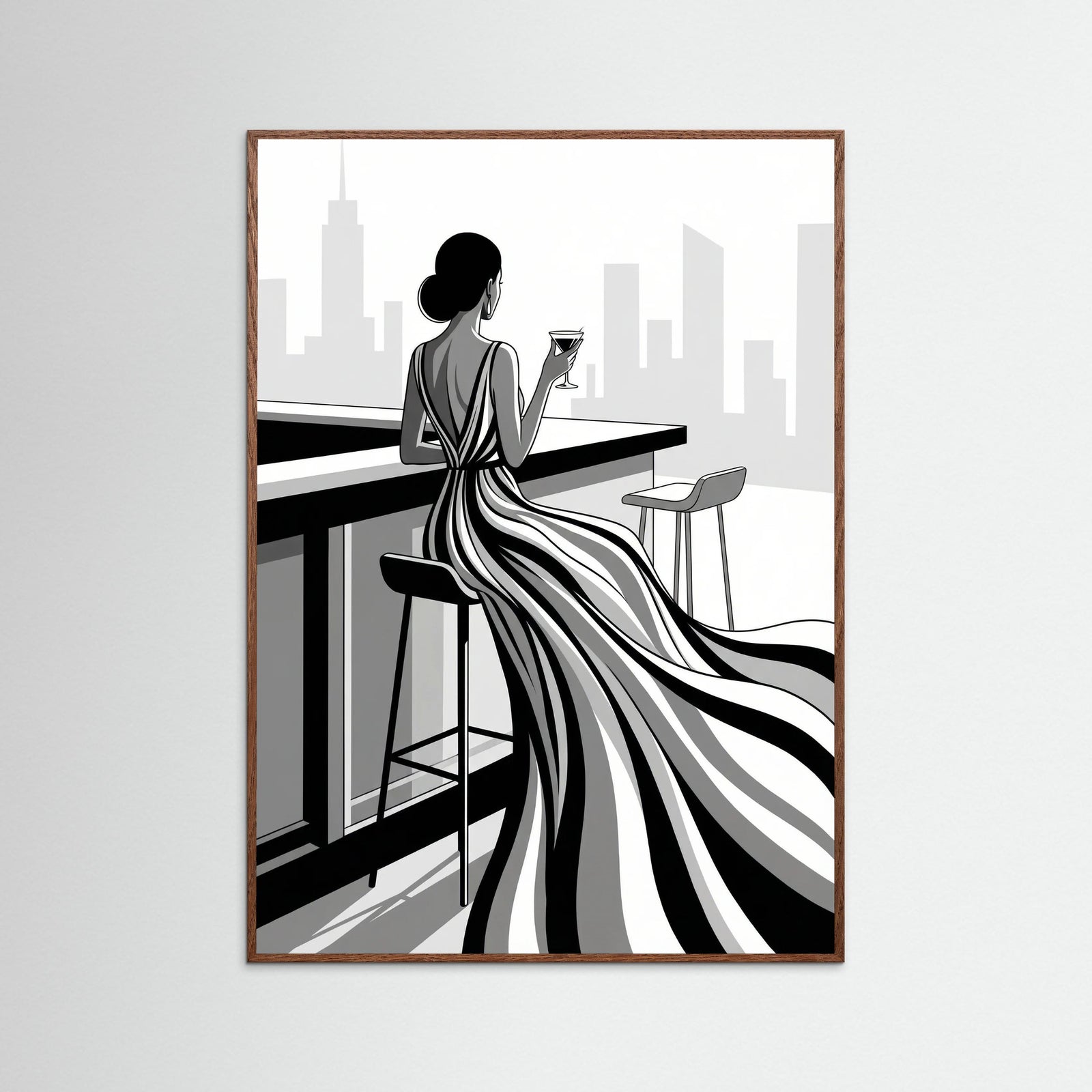 Oak Dark Striped Elegance