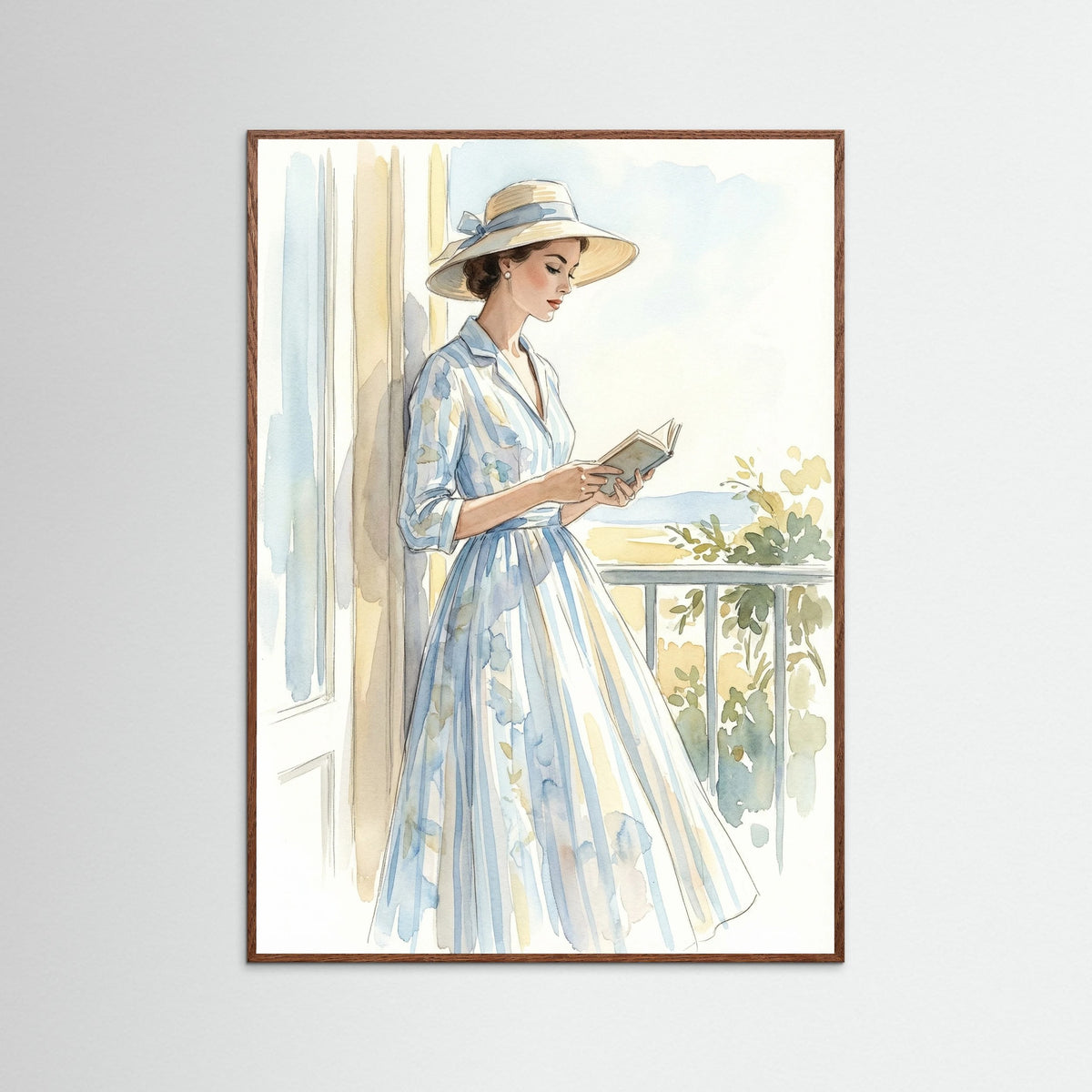 Oak Dark Striped Serenity Blue