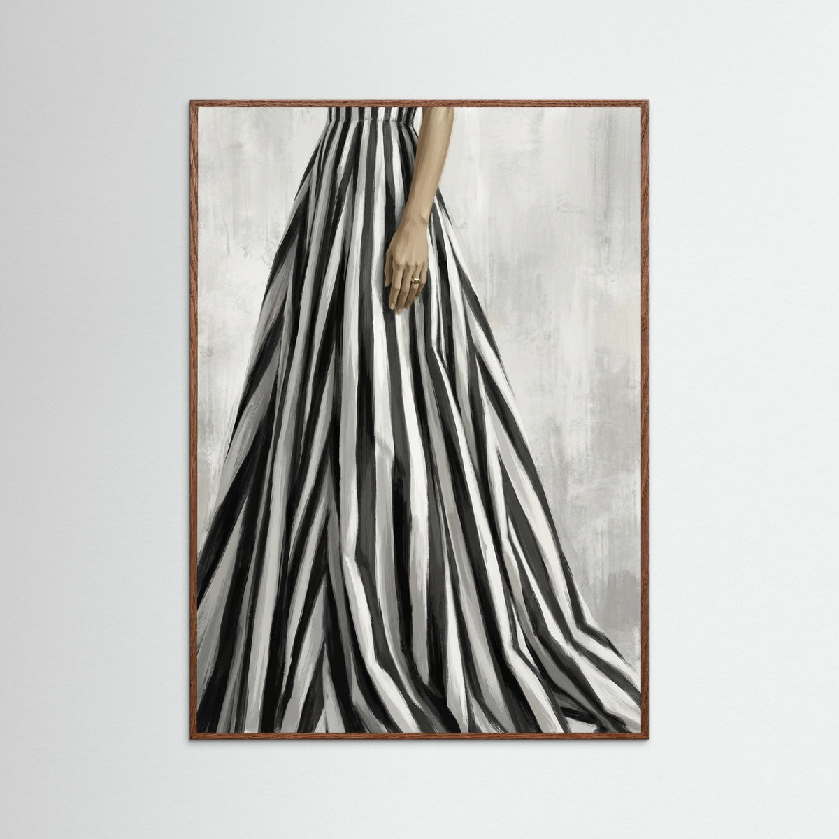 Oak Dark Striped Silhouette Black
