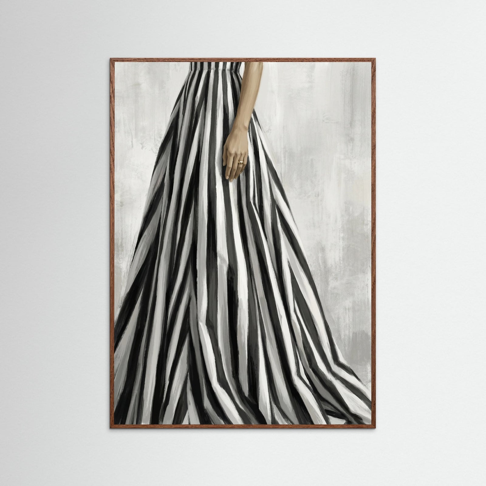 Oak Dark Striped Silhouette Black