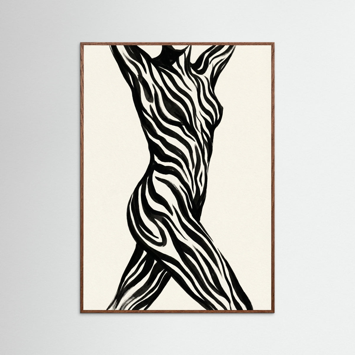 Oak Dark Striped Silhouette Black