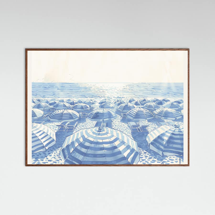 Poster Striped Umbrellas Parchment – poster e stampa artistica