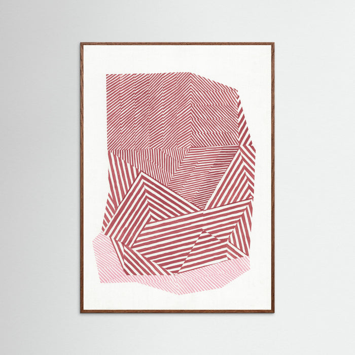 Oak Dark Striped geometric shape Poster