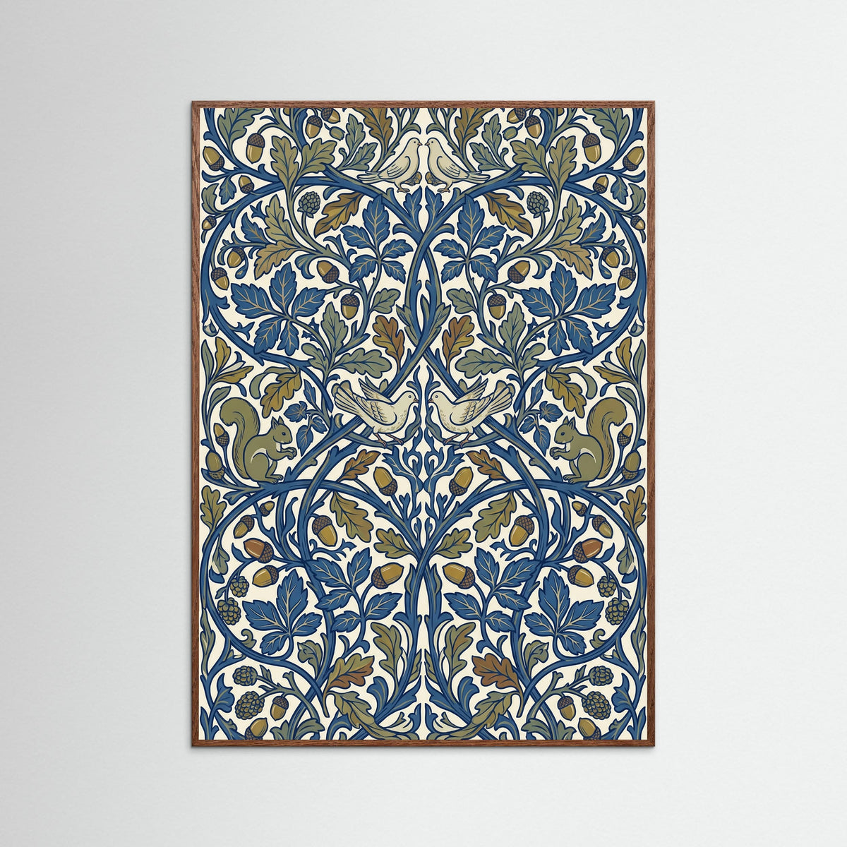 Oak Dark Stylized Floral Harmony