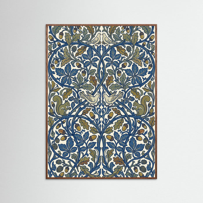 Oak Dark Stylized Floral Harmony