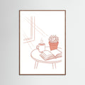 Oak Dark Table Setting Sketch