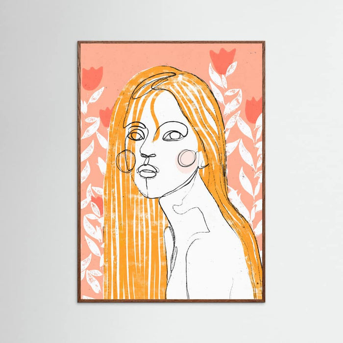 The Tulip Girl (Peach) -juliste – juliste ja taidepainatus