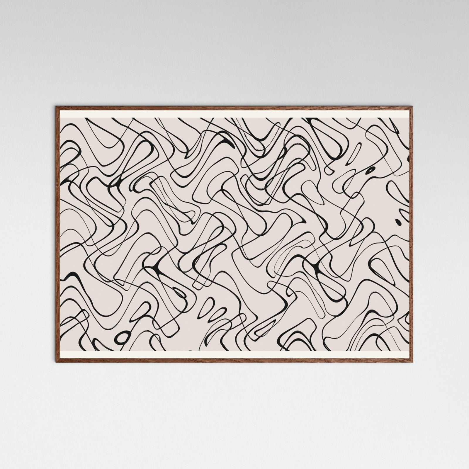 Oak Dark Thin Shakey Lines Poster