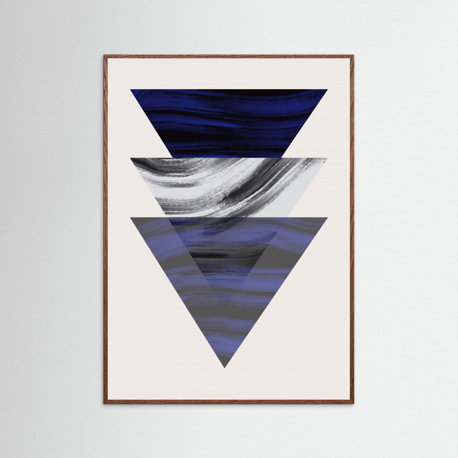 Oak Dark Three Triangular Geometric Poster
