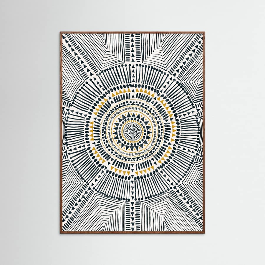 Oak Dark Tribal Sun Poster