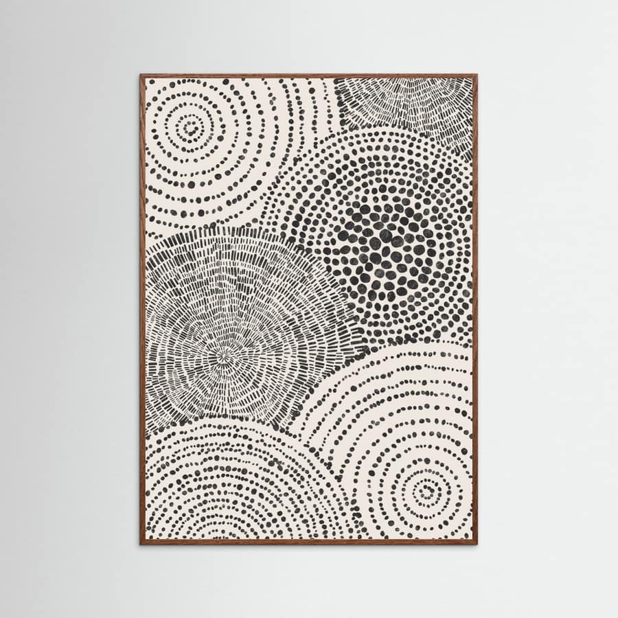 Oak Dark Tribal Tapestry - Circles Poster