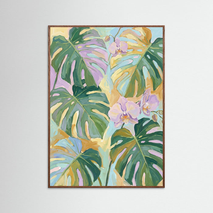 Oak Dark Tropical Brushstrokes