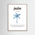Tropical Palm Tree Poster | Aesthetic Blue Decor with Modern Coastal Style – plakat og kunsttryk