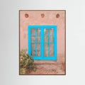 Oak Dark Turquoise Window - Taos, New Mexico Poster