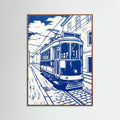 Oak Dark Urban Blue Print