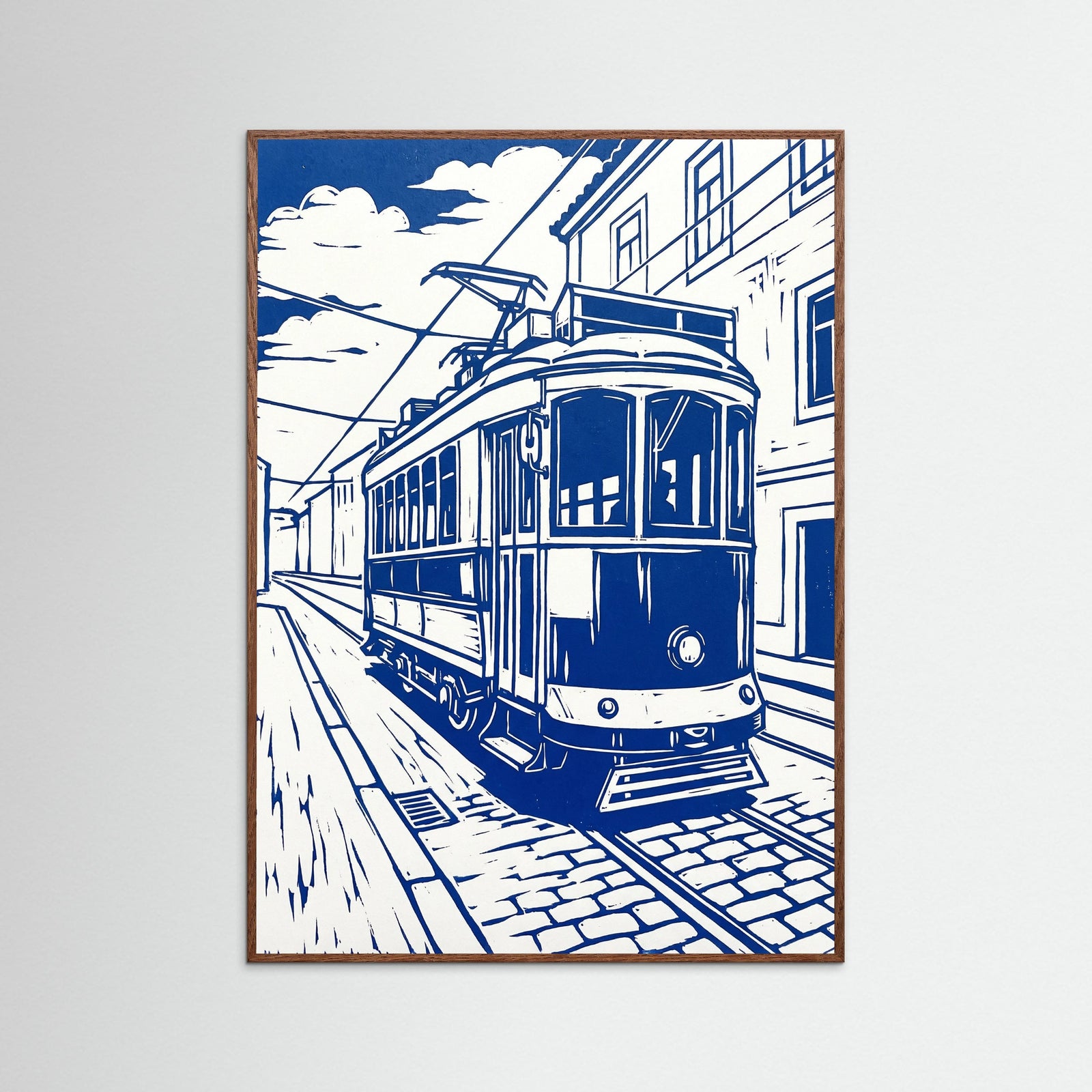 Oak Dark Urban Blue Print