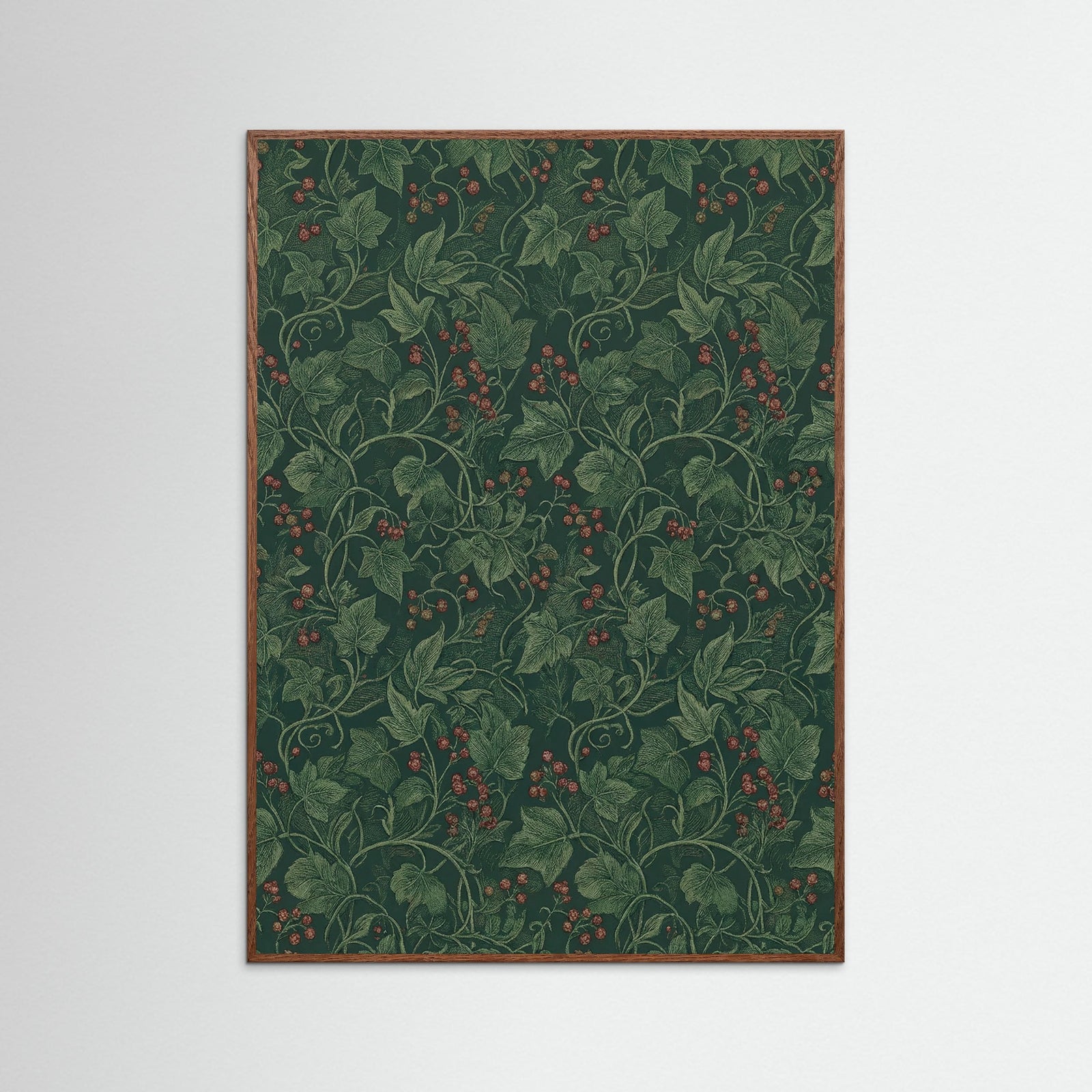 Oak Dark Verdant Floral Tapestry