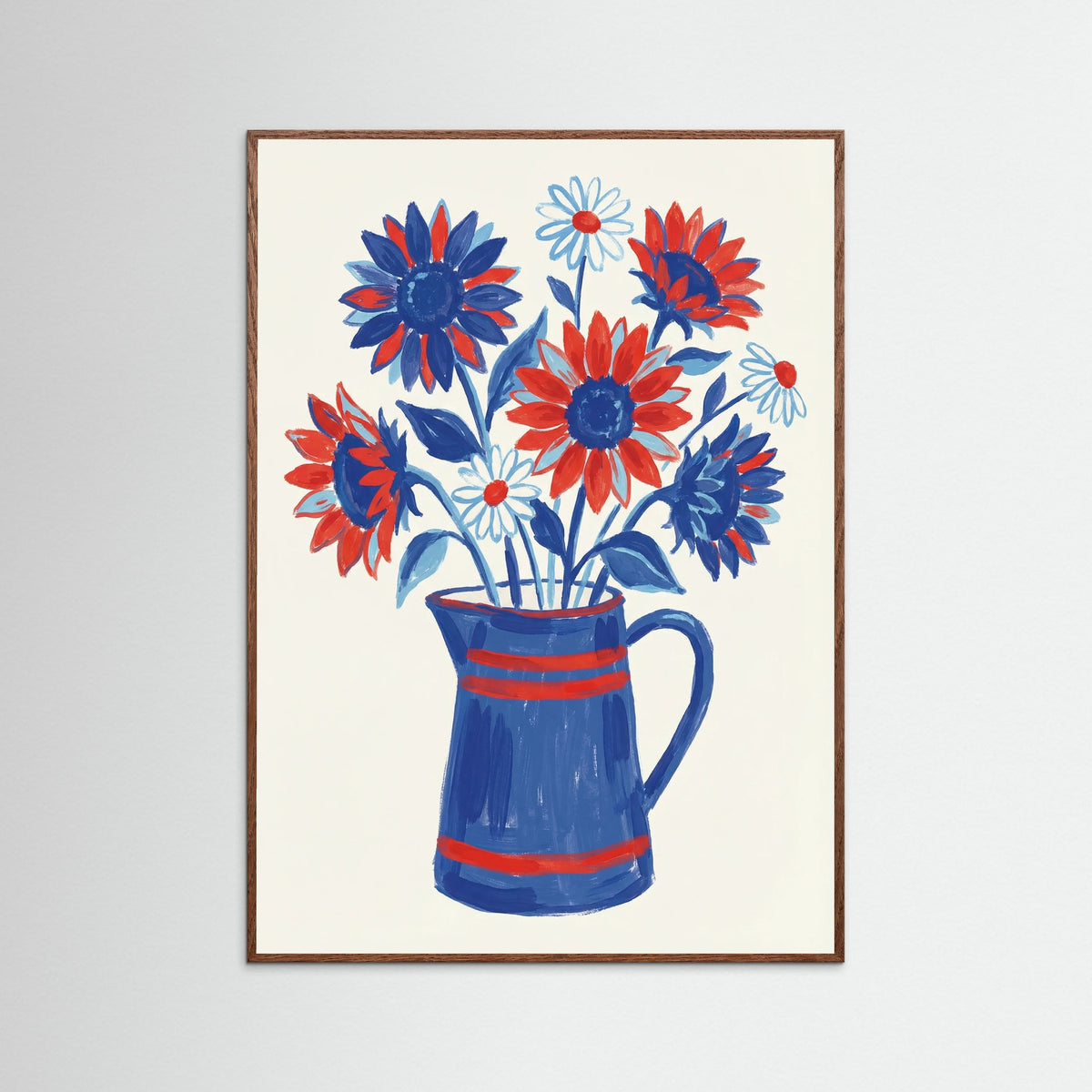 Oak Dark Vibrant Bloom Blue