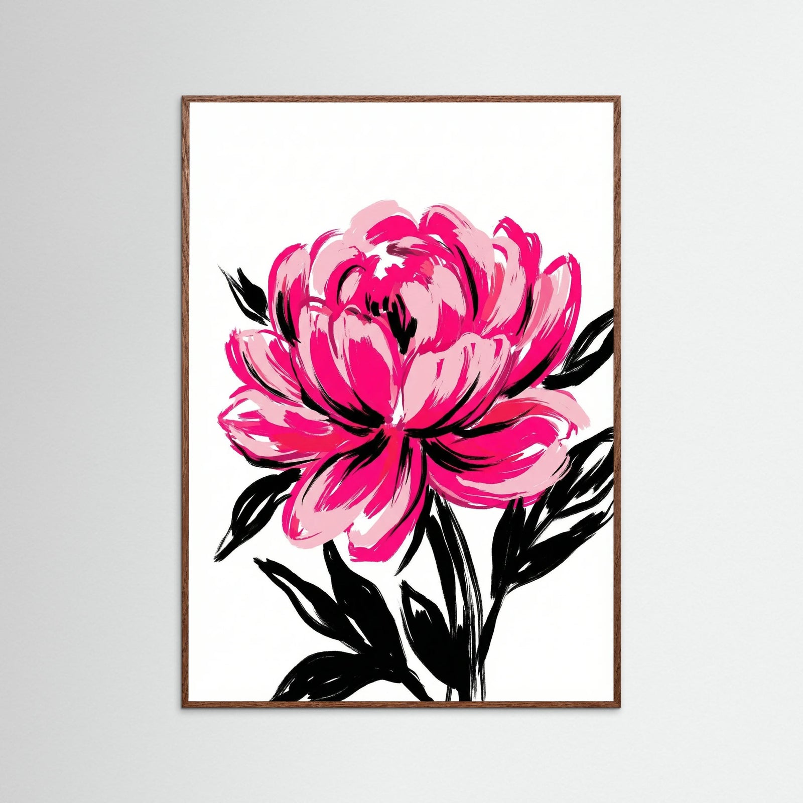 Oak Dark Vibrant Floral Embrace
