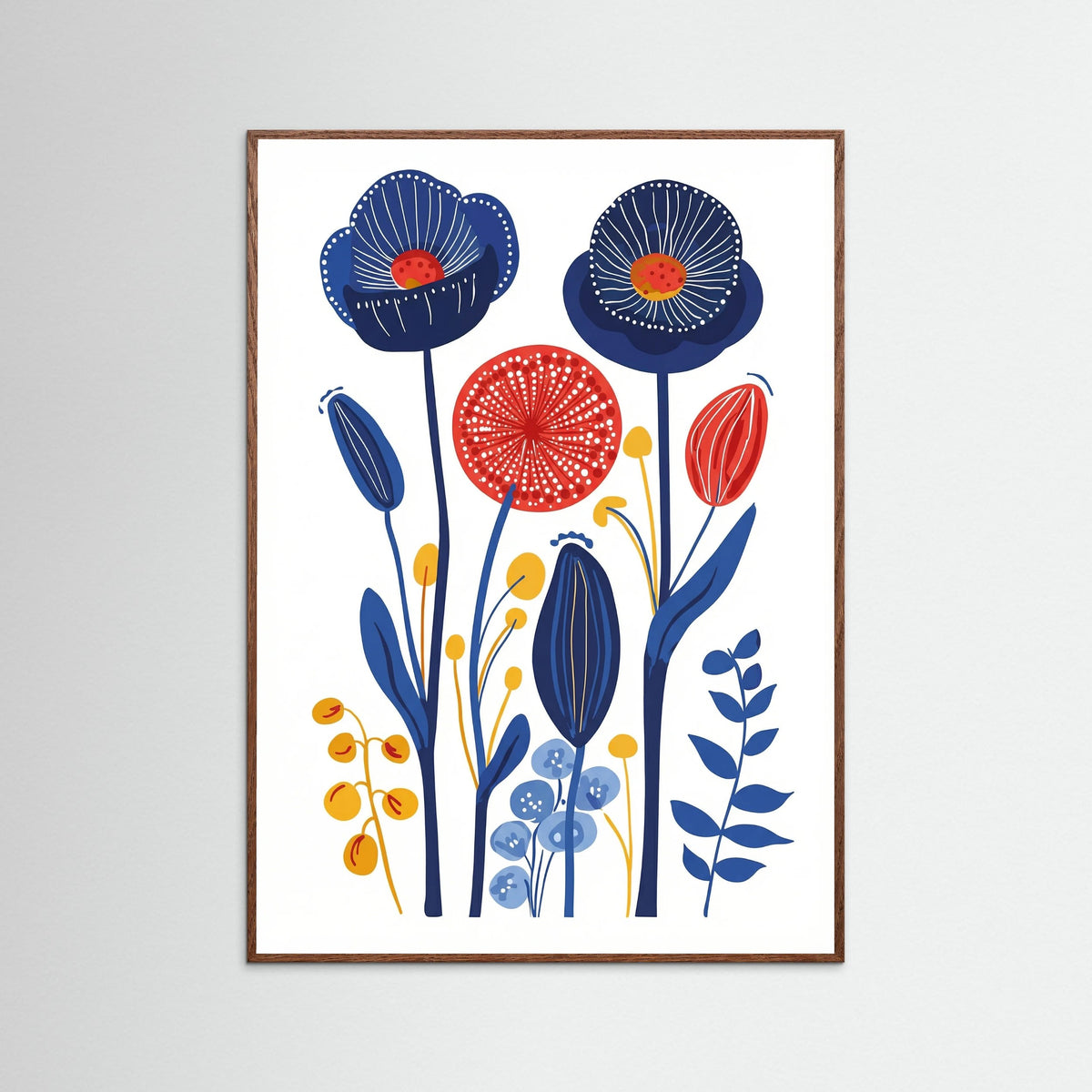 Oak Dark Vibrant Floral Fantasy