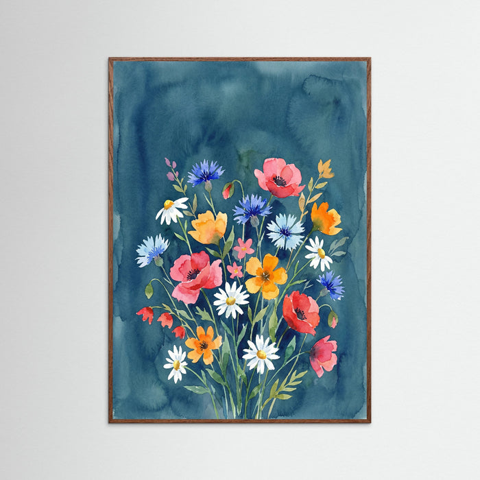 Oak Dark Vibrant Floral Vase
