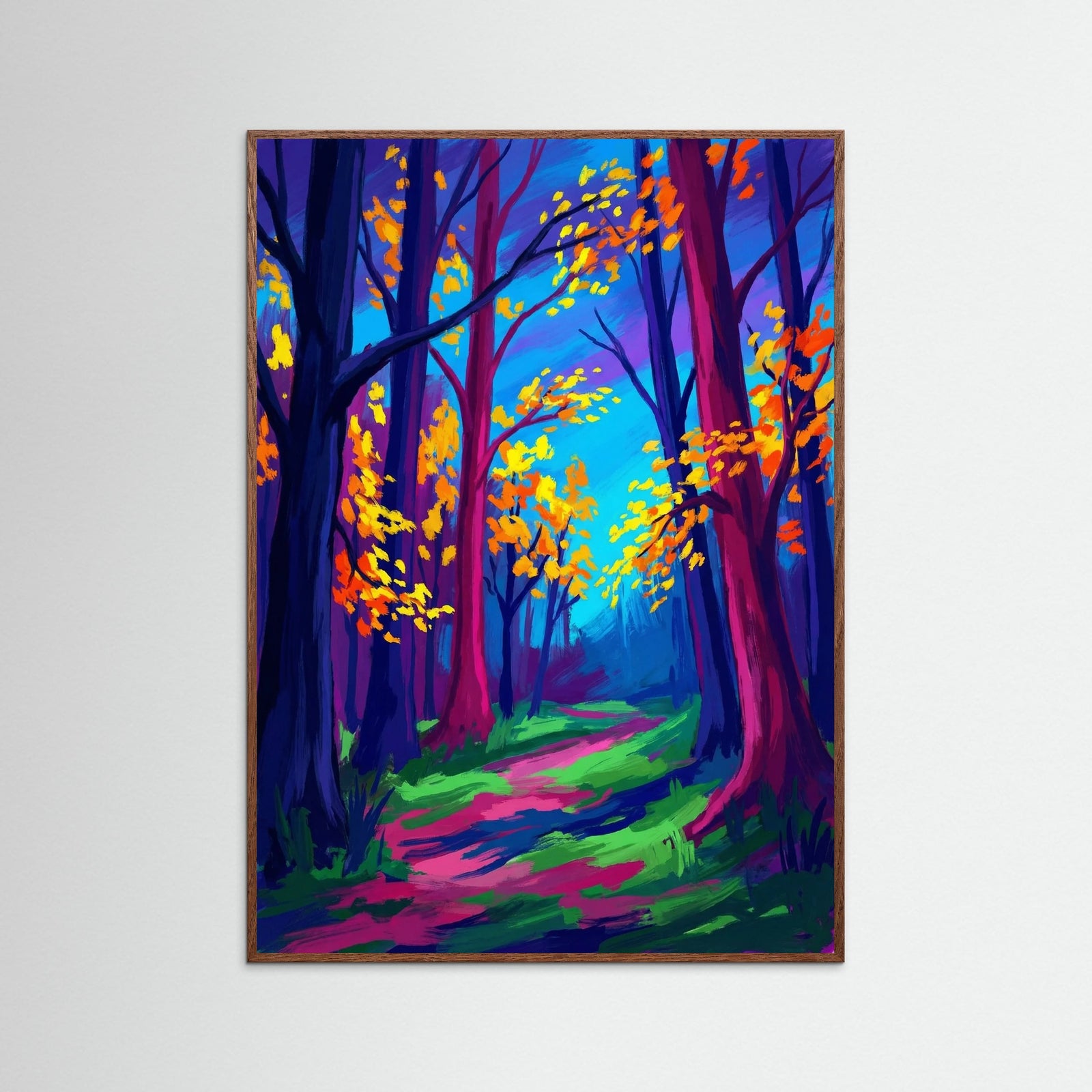 Oak Dark Vibrant River Flow