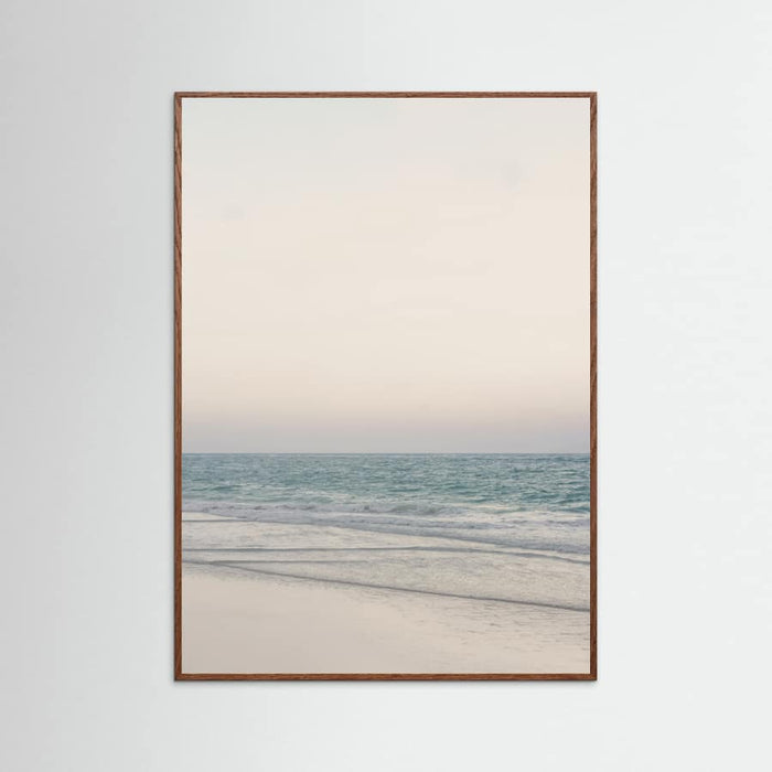 Warm Serene Beach Landscape Clear Sky Poster – plakat og kunsttryk