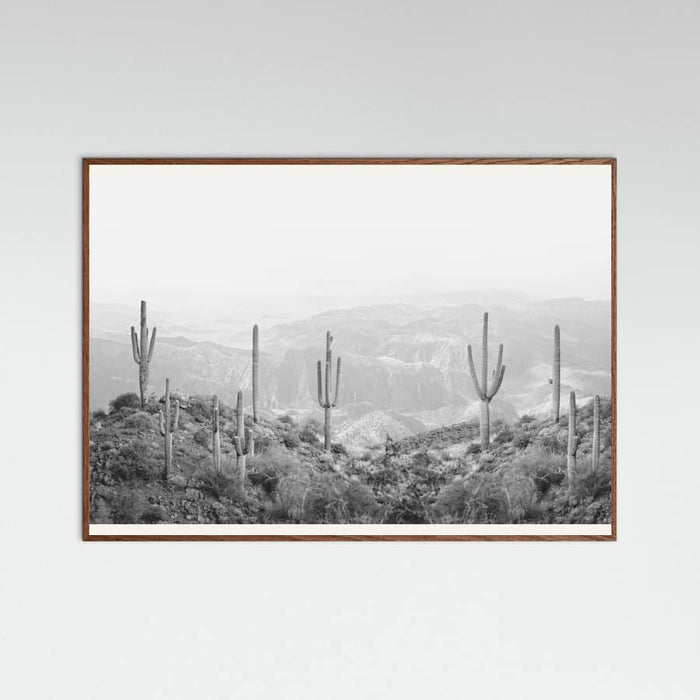 Oak Dark Western Cactus Poster