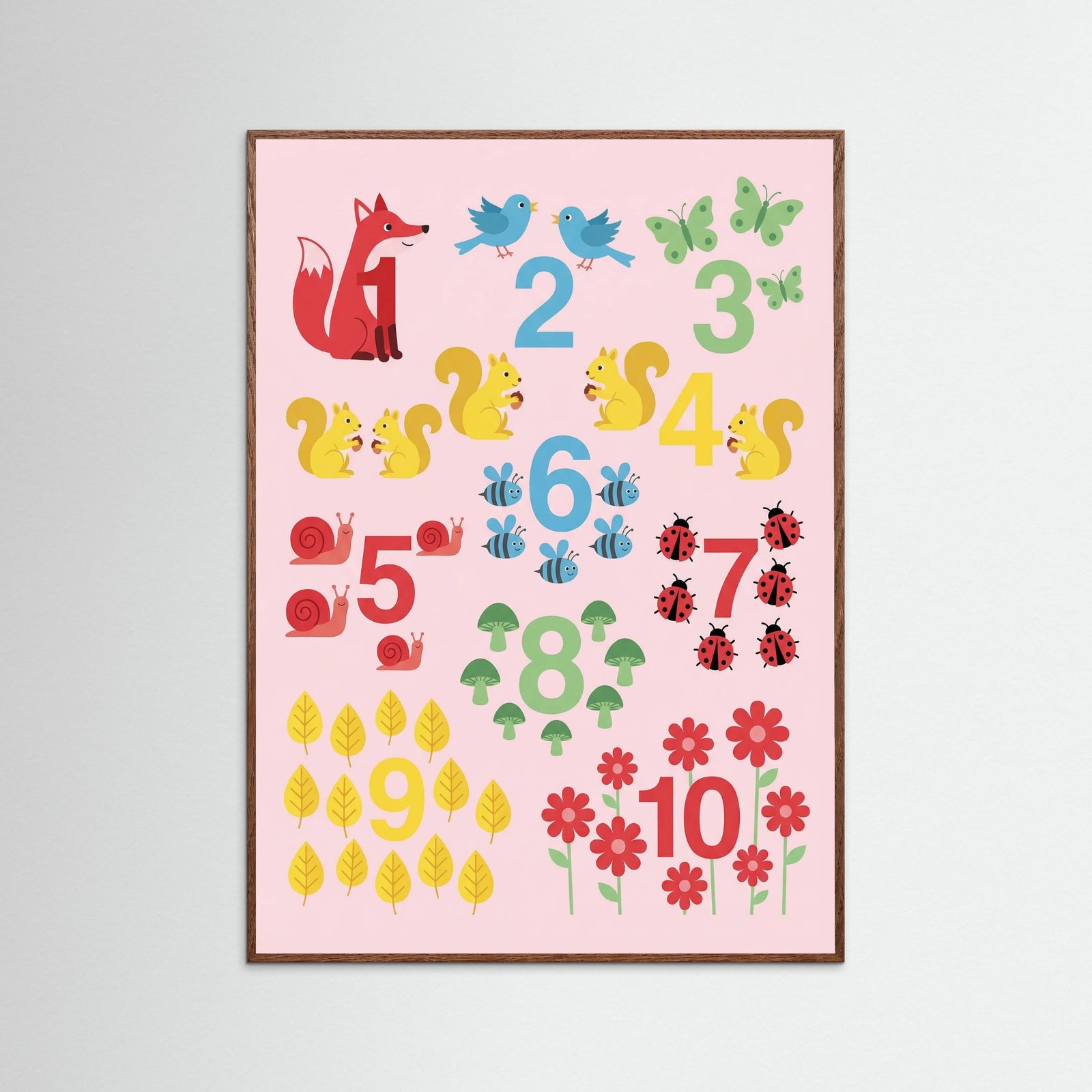Oak Dark Whimsical Alphabet Pink