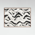 Oak Dark White Black Waves Pattern Square Poster