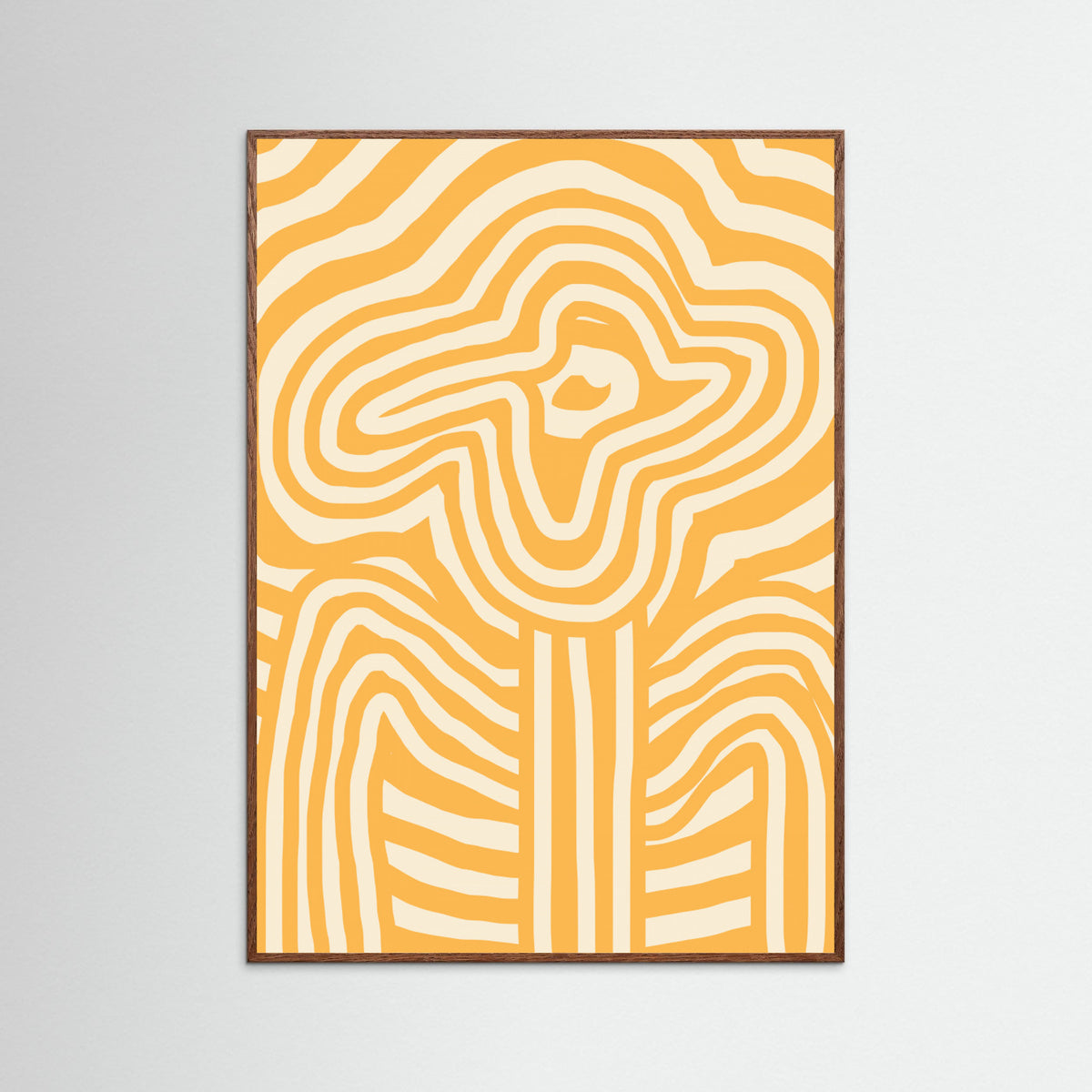 Oak Dark Yellow Striped Flower Poster