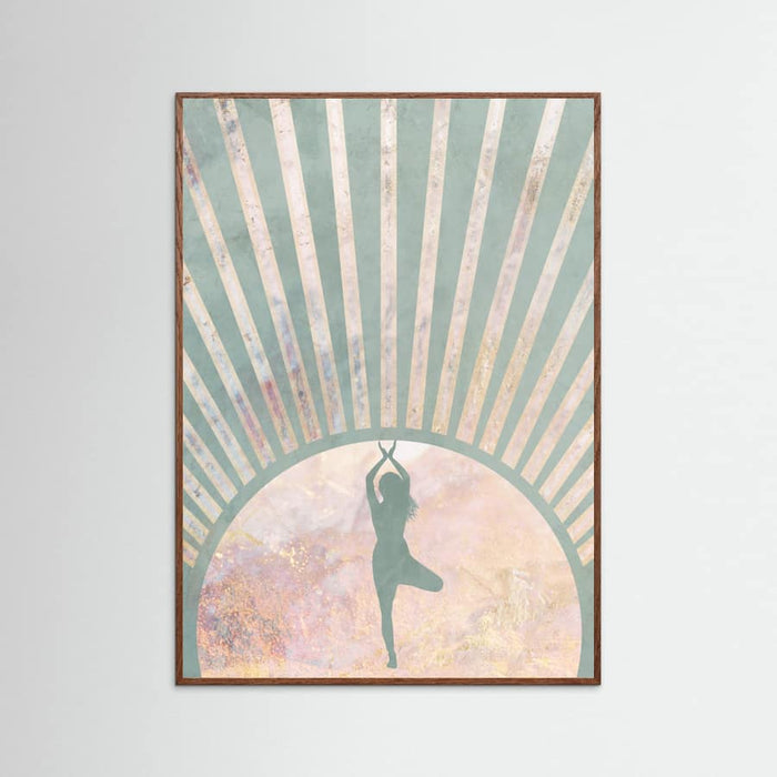 Yoga Boho Sun Rise Green 1 Poster – poster and art print