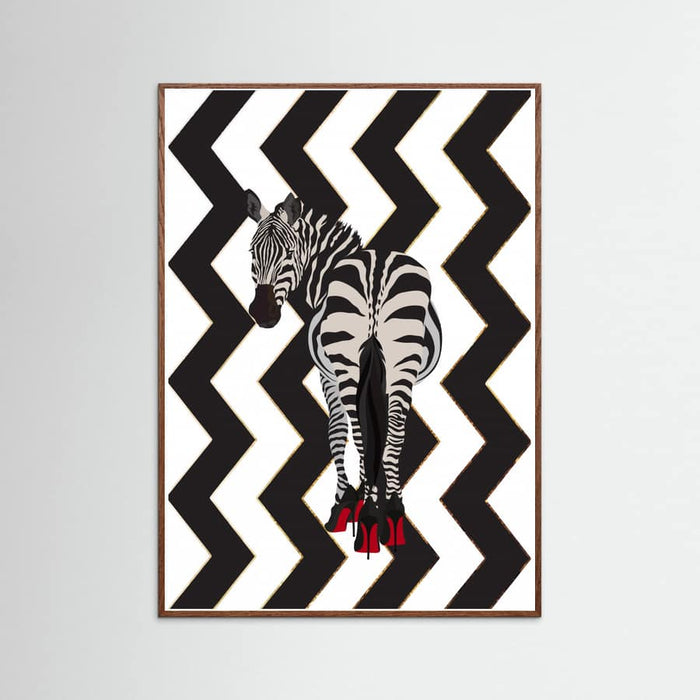 Zebra Heels Zigzag Poster – plakat og kunsttryk