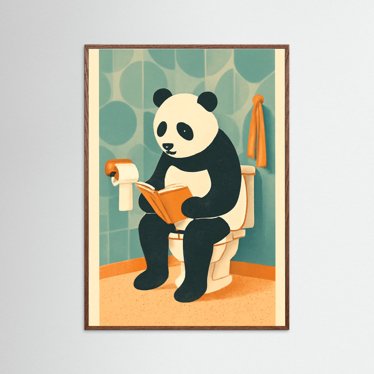 Oak Dark panda On Toilet