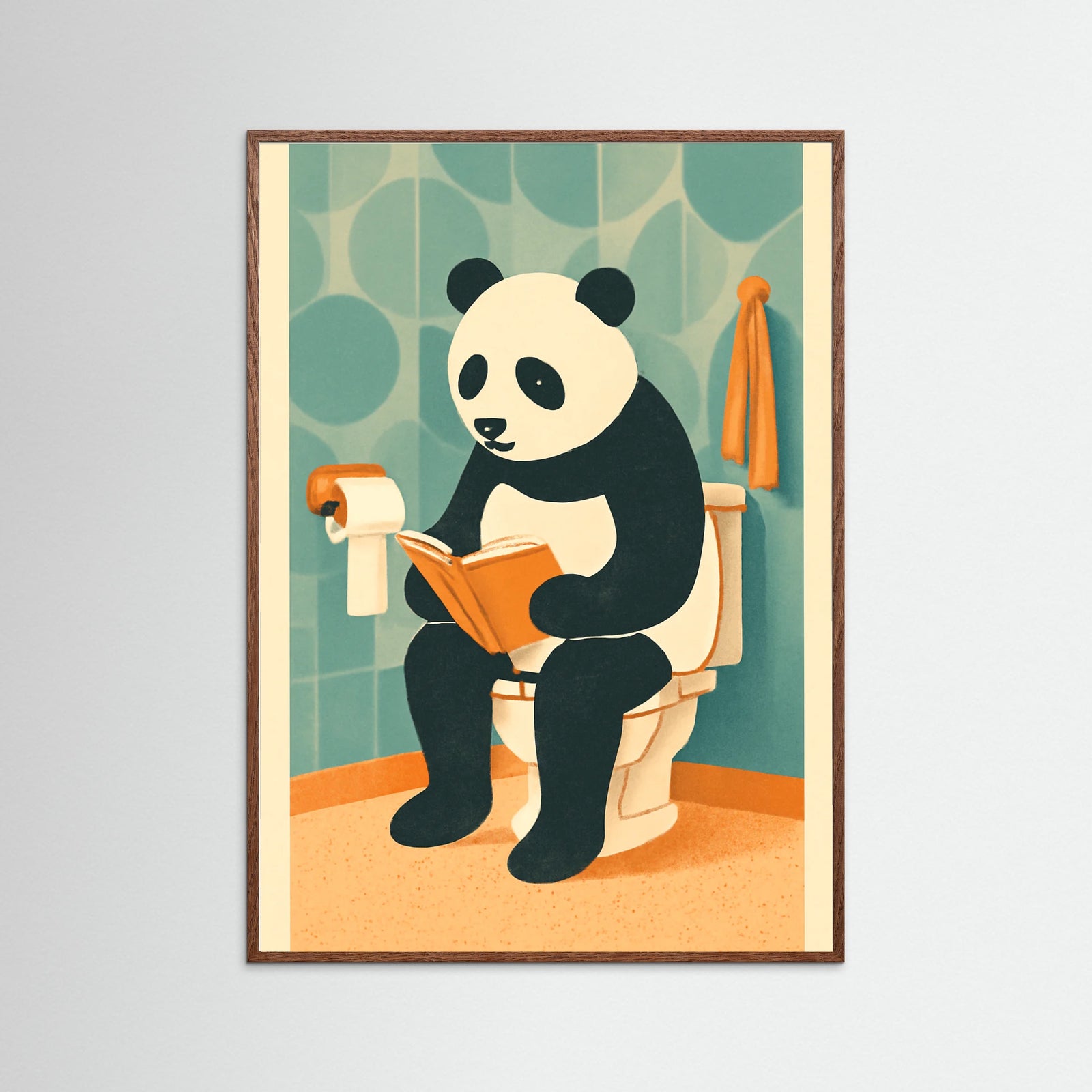 Oak Dark panda On Toilet