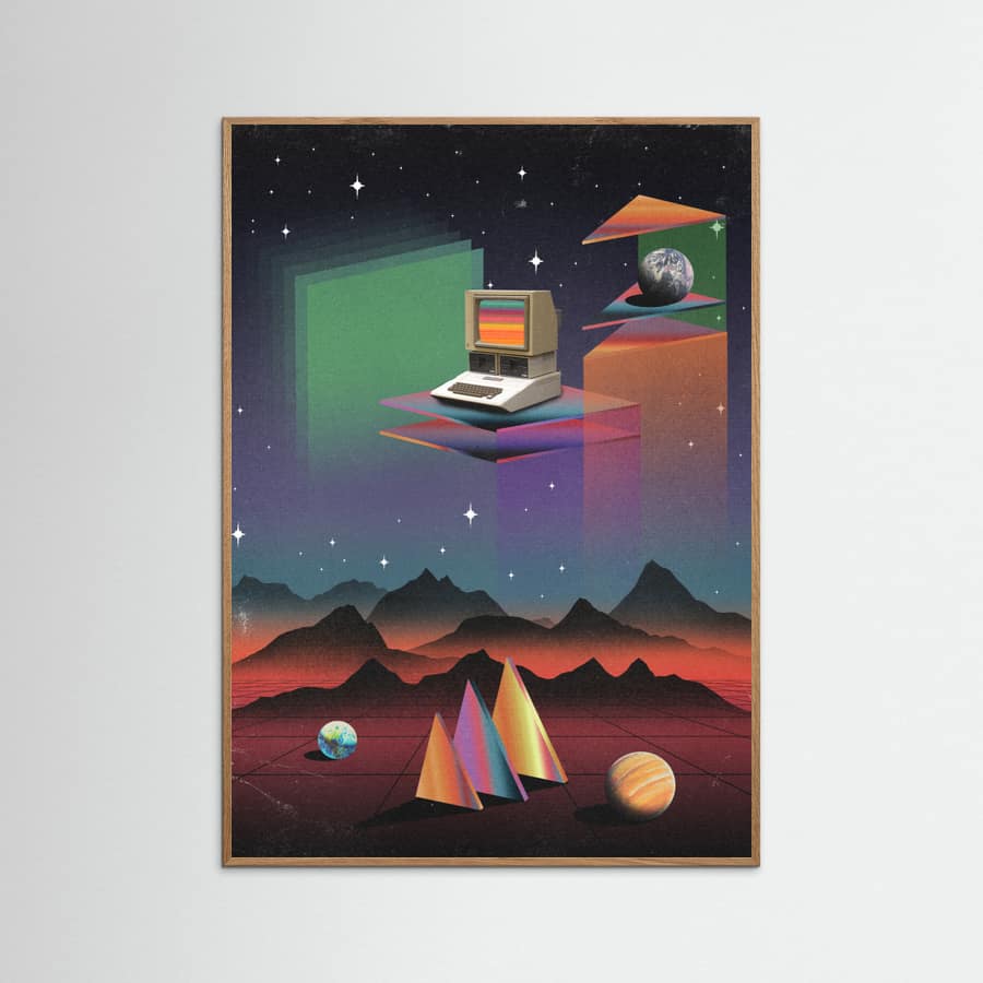 80s CRT Computer Poster