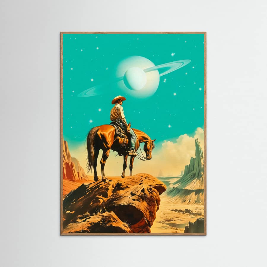 A Western Astronaut Poster – Poster und Kunstdruck