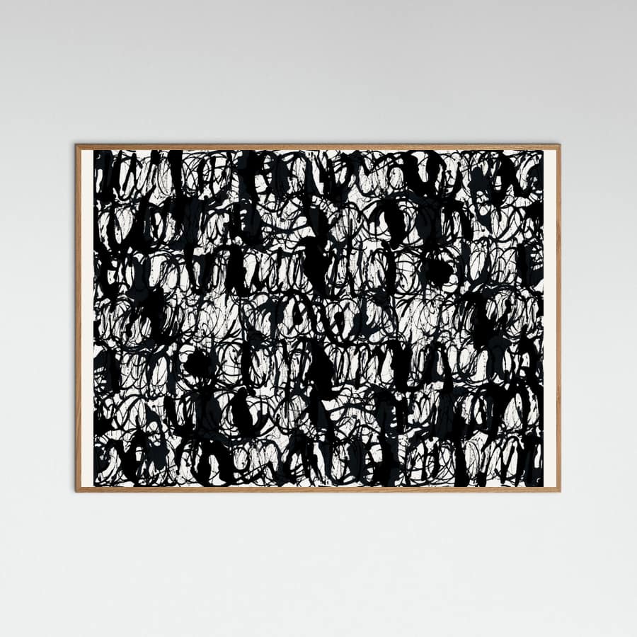 Abstract Ink Swirls Black 2 Poster