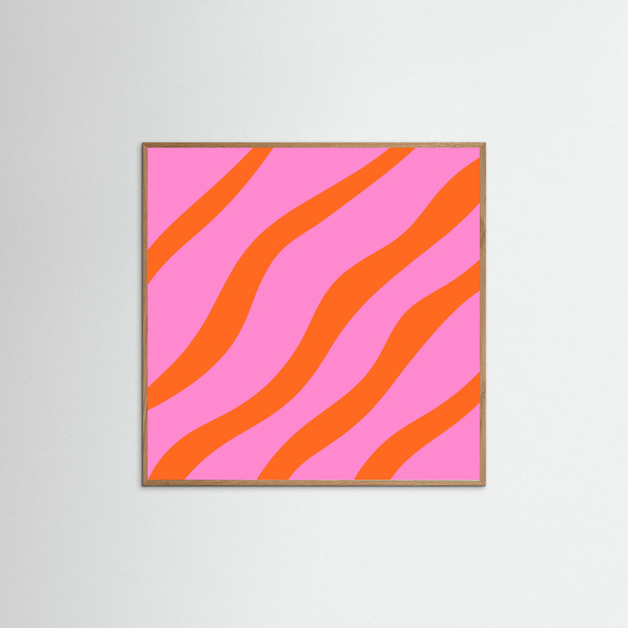 Poster Abstract Lines Orange and Pink