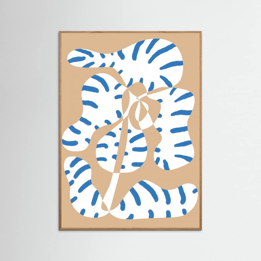 Abstract Shapes Flower Tiger print Poster – poster and art print