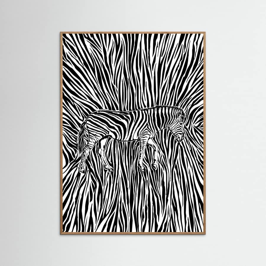 Póster African Zebra striped camouflage