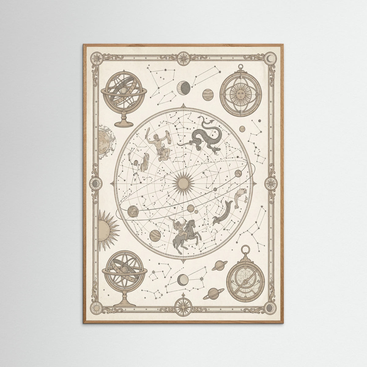 Oak Nature Aged World Atlas