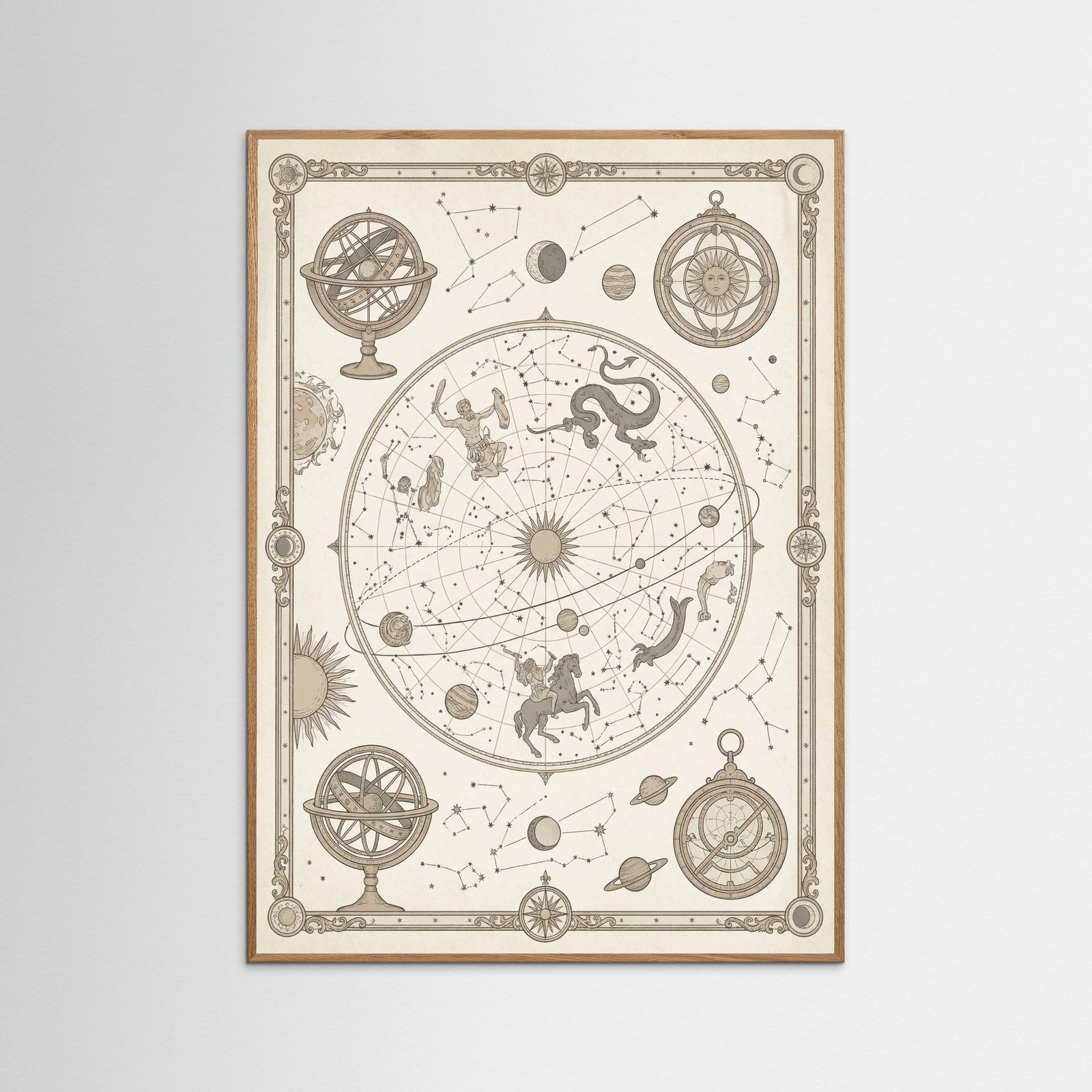 Oak Nature Aged World Atlas