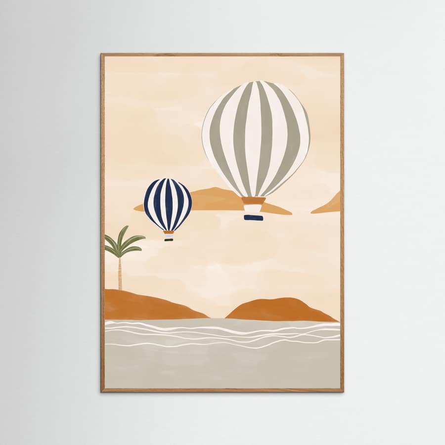 Airballoons In Dessert Poster – poster and art print