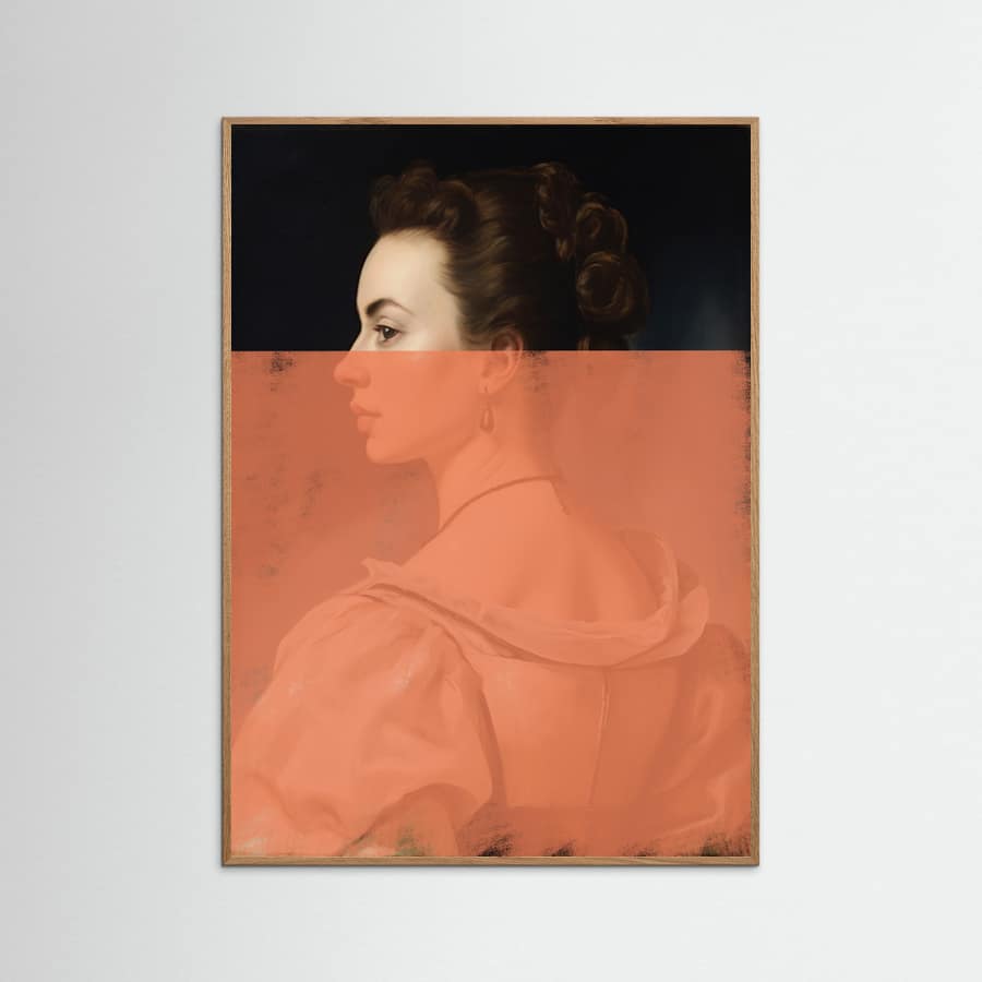 Poster Altered Portrait of Woman Orange Modern Art – poster e stampa artistica