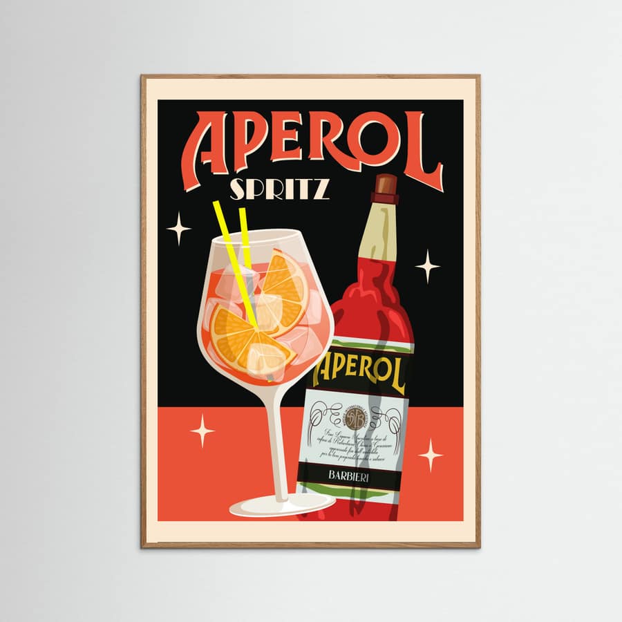 Aperol Spritz_Black Poster – plakat og kunsttryk