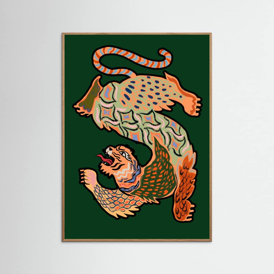 Asiantiger Green -juliste – juliste ja taidepainatus