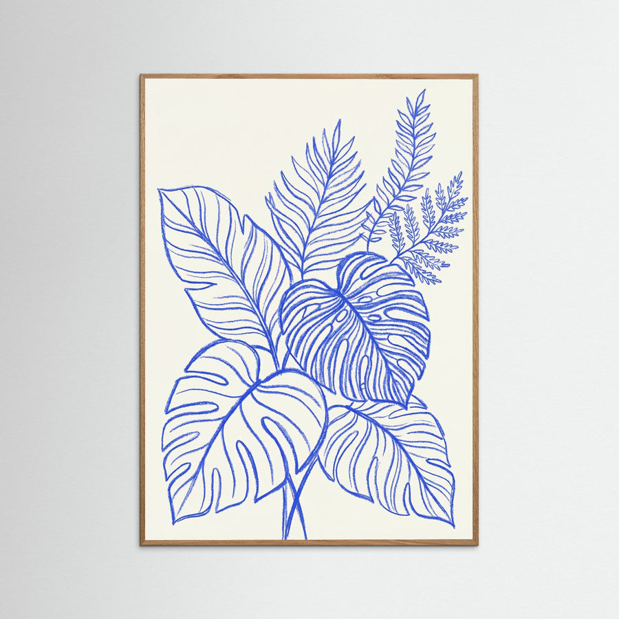 Azure Botanical Sketch